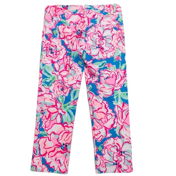 Lilly Pulitzer Style No 49057 Pink Floral Pant Womens Size 6 Crop Capri - Picture 2 of 10